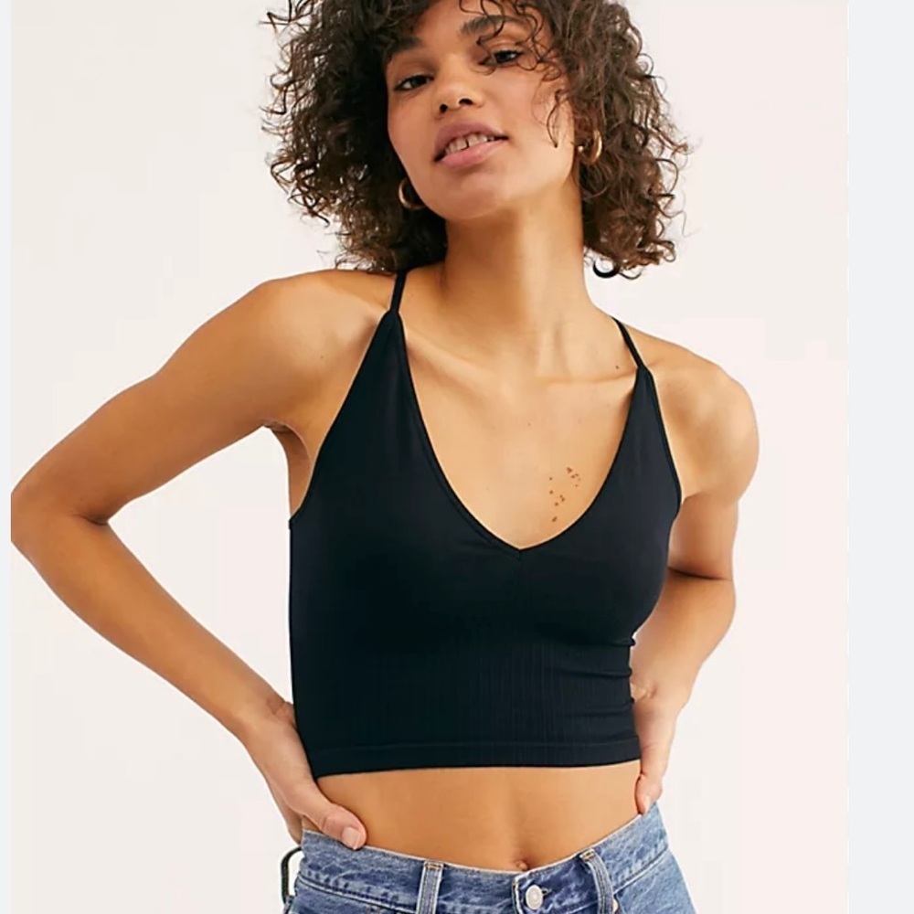 Free people new with tags black ribbed tank small